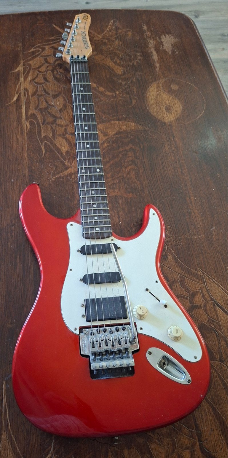 Samick SSM2-CAR elektrische gitaar - Rood, Ophalen of Verzenden