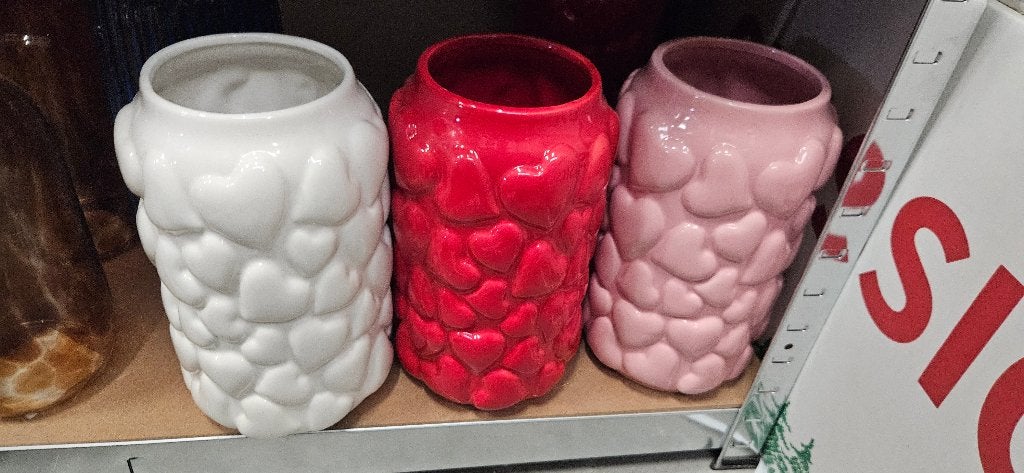 Partij 20 nieuwe keramische bloemvazen met hartjes, Overige materialen, Meerkleurig, Vaas, 30 cm