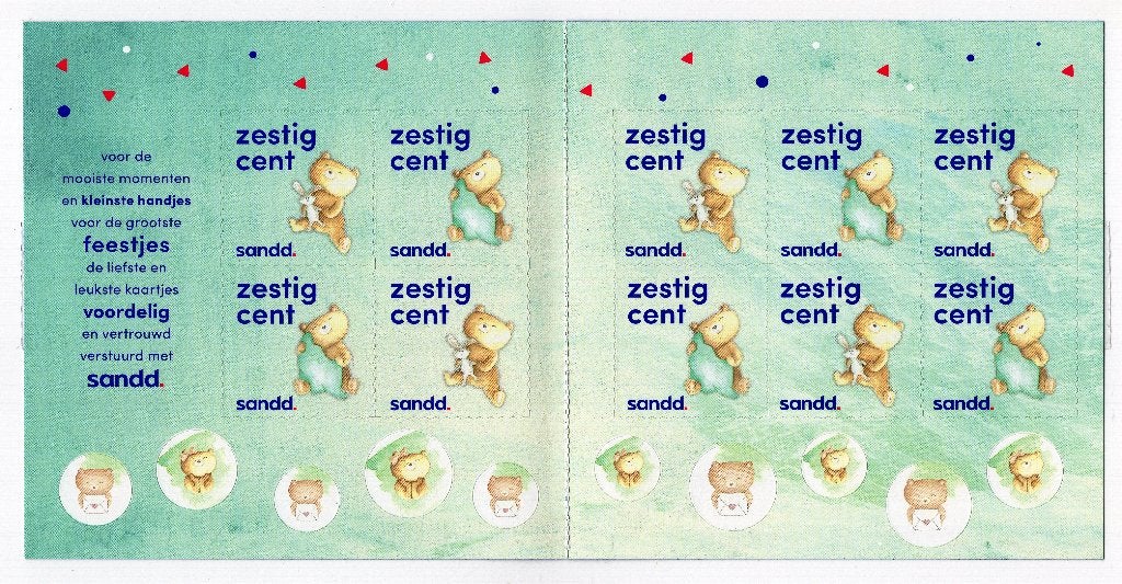 Boekje Sandd Geboorte Beertjes 60 cent, Ophalen of Verzenden, Na 1940, Postfris