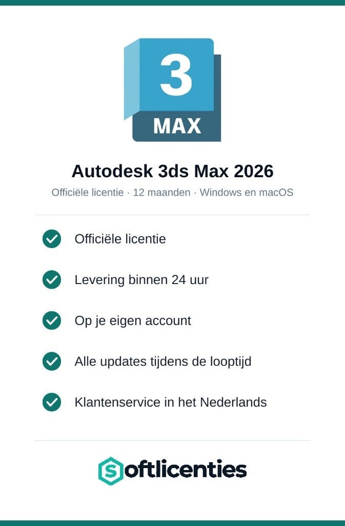 Autodesk 3ds Max 2026 - officiële licentie, 1 jaar, Computers en Software, Ophalen, Nieuw, MacOS