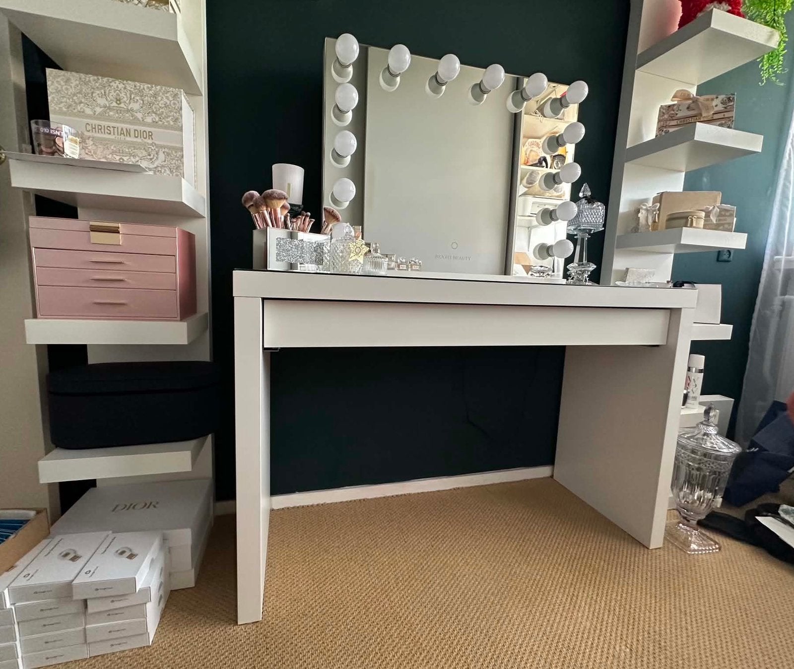 Ikea kaptafel met twee lades toilettafel, Huis en Inrichting, Tafels | Kaptafels, Ophalen, 100 tot 150 cm, Zo goed als nieuw, Minder dan 100 cm