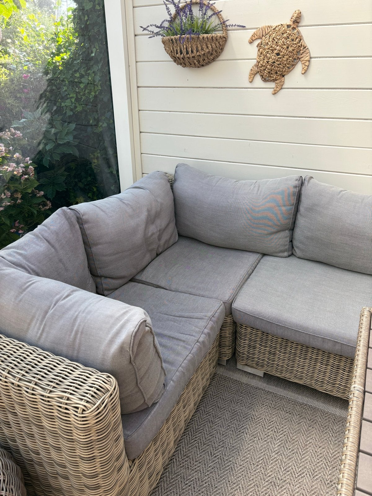 Intratuin Loungeset met Hocker - Grijs, Ophalen, 5 zitplaatsen, Gebruikt, Loungeset