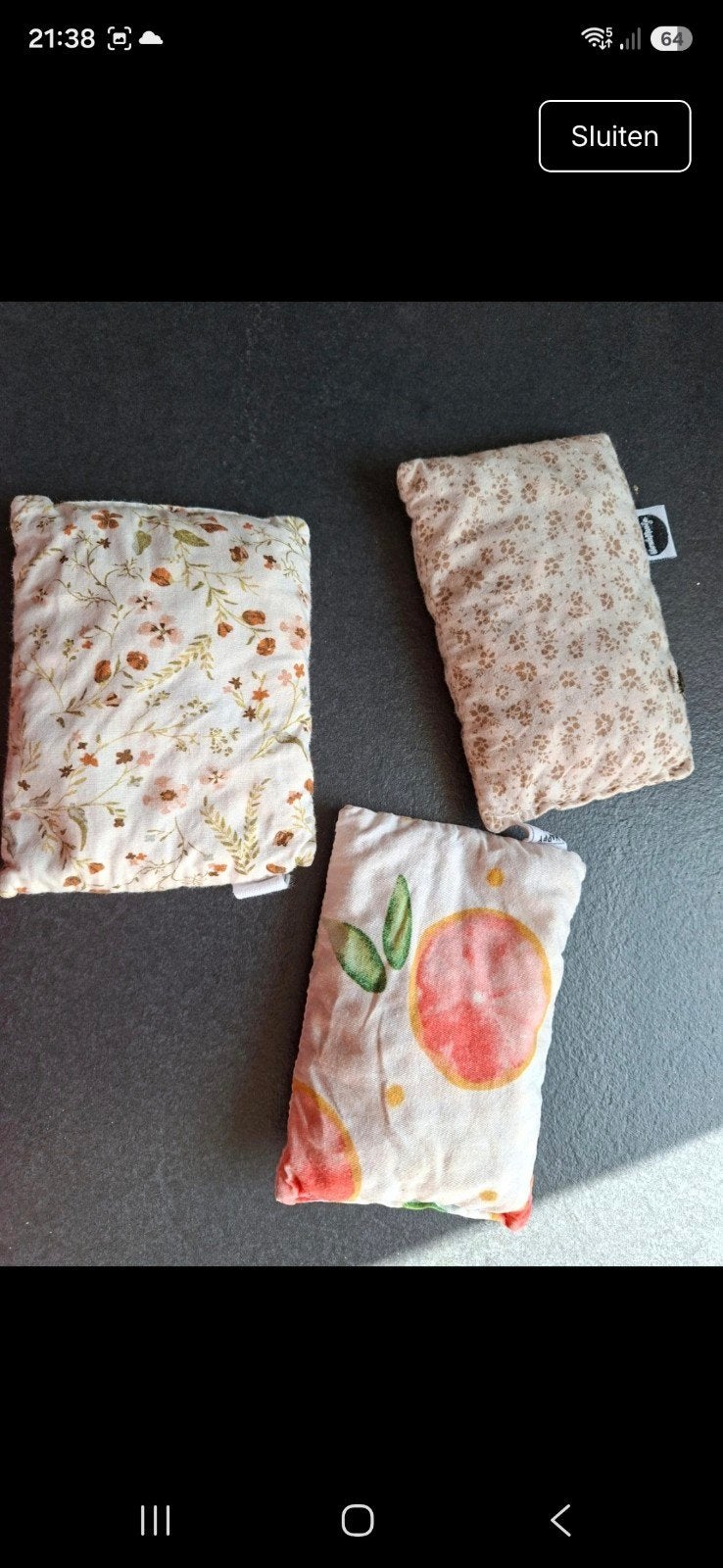 Set van 4 pittenzakje (3 staan er op de foto), Ophalen of Verzenden, Zo goed als nieuw, Overige typen