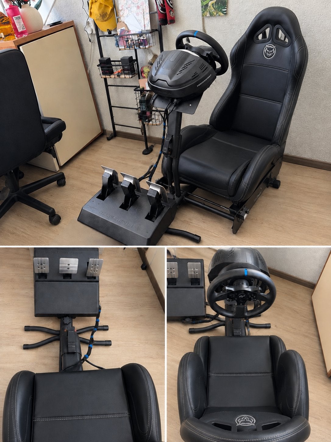 Thrustmaster T300 RS Raceset met Racestoel en Pedalen, Ophalen, Racestoel, Gebruikt, Force feedback