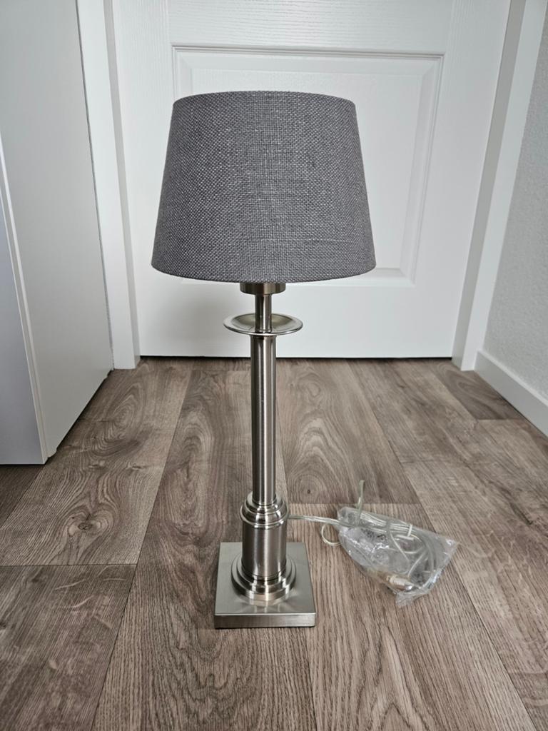 Prachtige r.v.s. lampenvoet, Huis en Inrichting, Lampen | Tafellampen, Ophalen of Verzenden, Zo goed als nieuw, Minder dan 50 cm