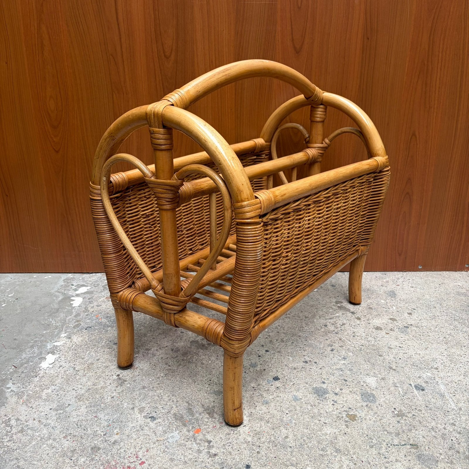 Vintage rotan krantenbak, Ophalen of Verzenden