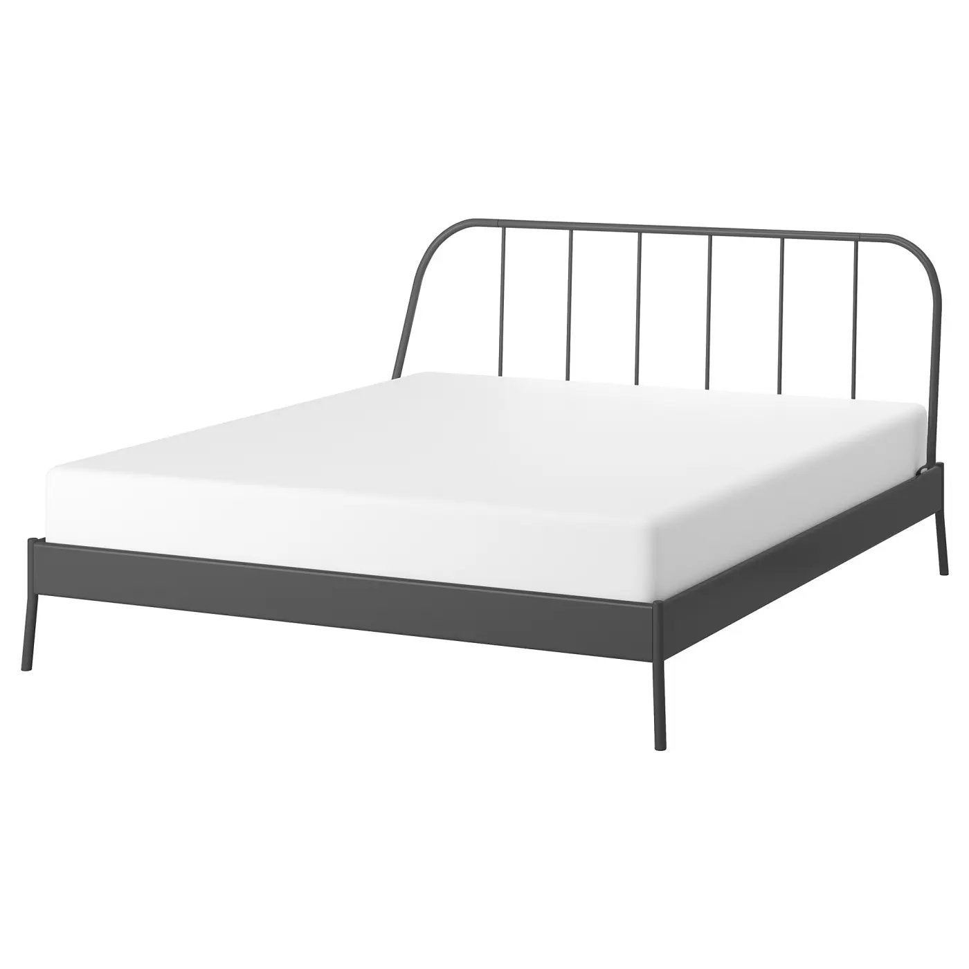 tweepersoons bedframe - Grijs metaal - ikea "kopardal", Ophalen, Gebruikt, Tweepersoons, 140 cm