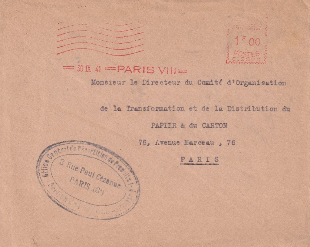 Frankrijk M93 Machinestempel, Verzenden, Envelop