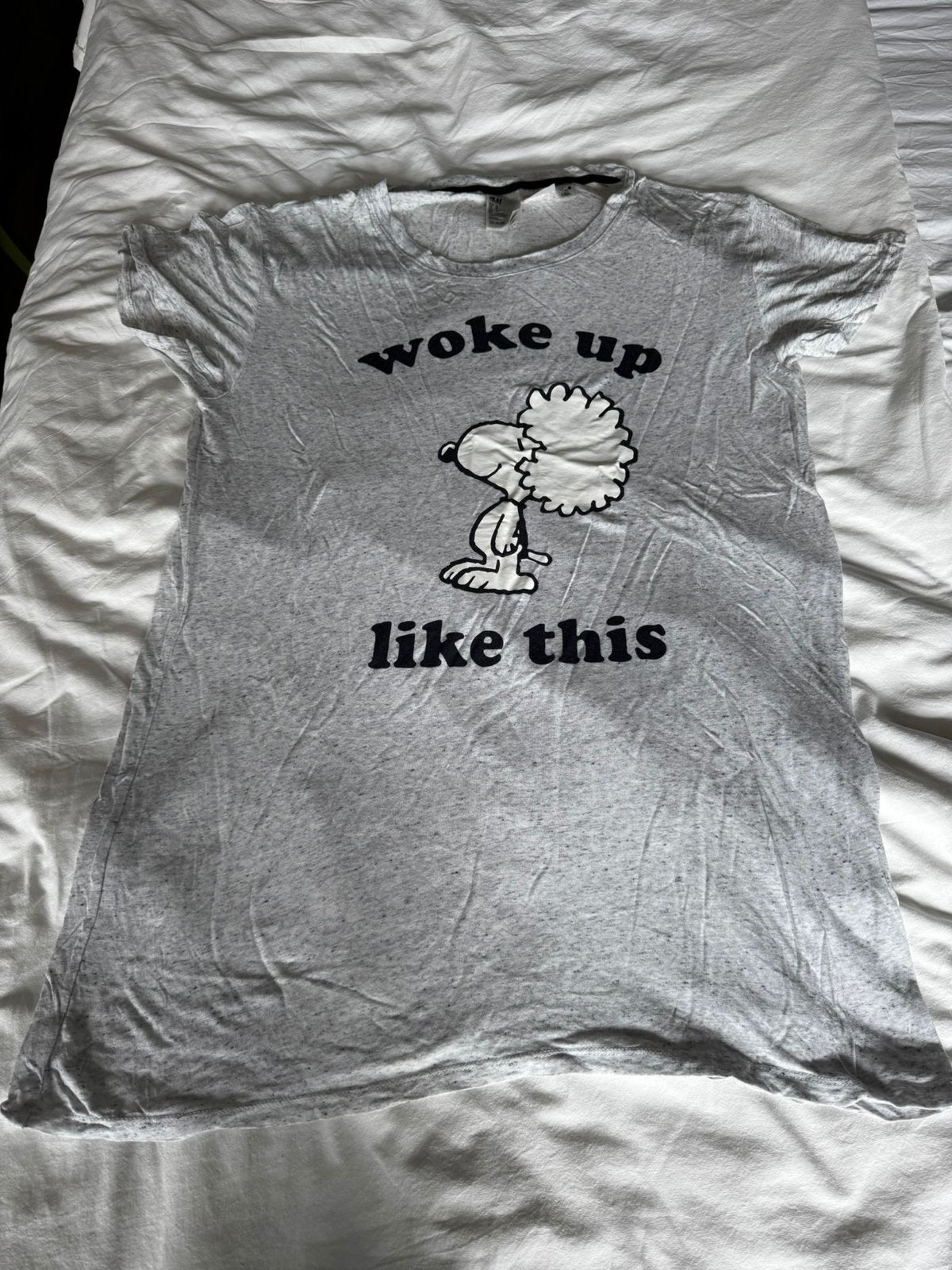 H&M Snoopy nachthemd maat M, Kleding | Dames, Ophalen of Verzenden, Grijs, Nachtkleding