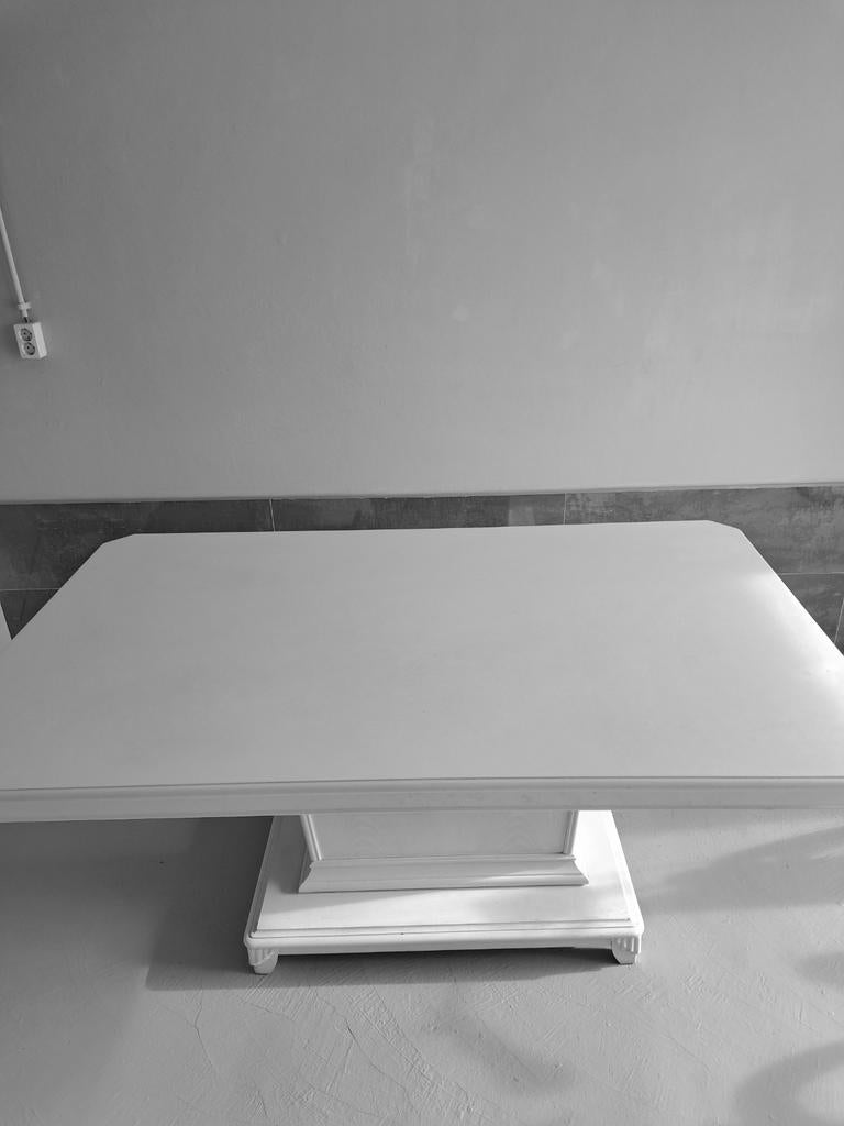 Witte Massief Houten Tafel - Franse Stijl, Huis en Inrichting, Tafels | Eettafels, Gebruikt, Frans, Vijf personen of meer, 150 tot 200 cm