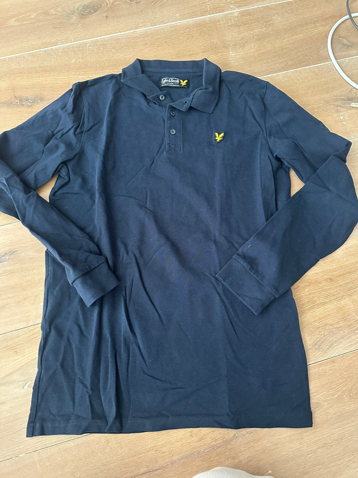 Blauwe polo lange mouw Lyle&Scott, Verzenden, Zo goed als nieuw, Jongen, Shirt of Longsleeve