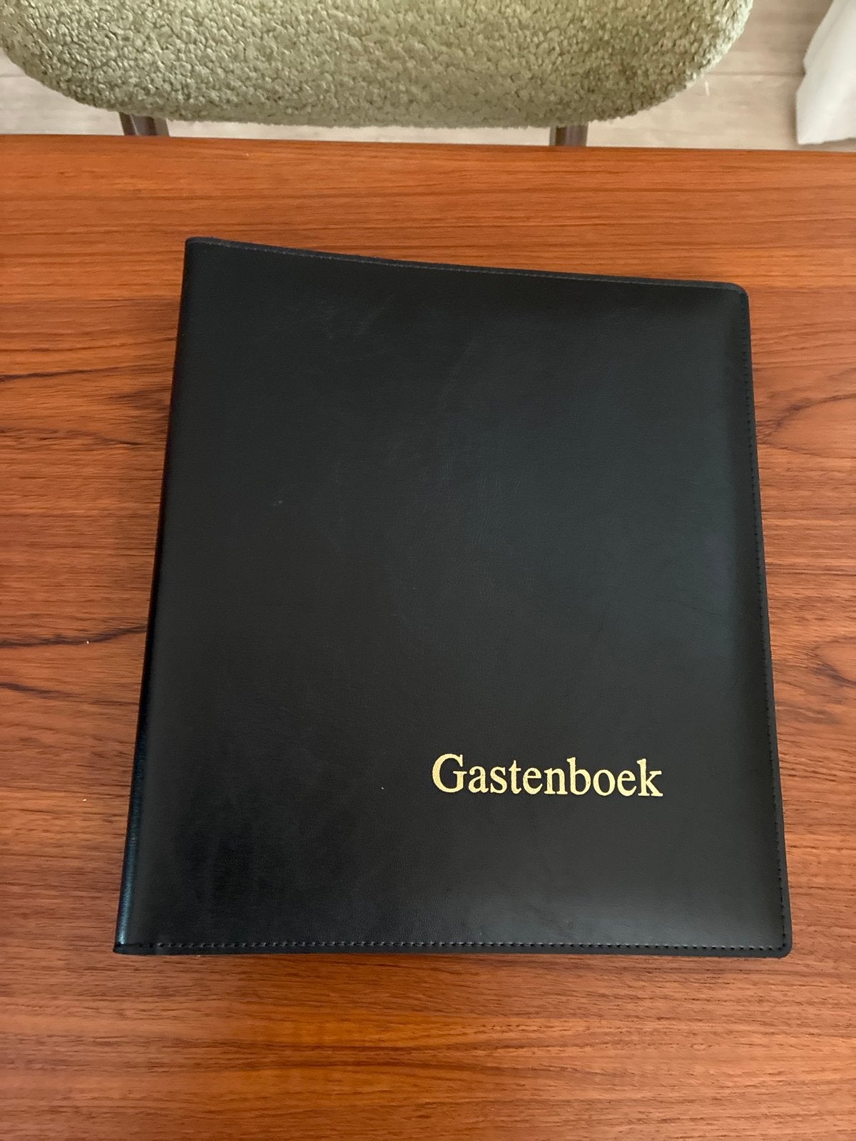 Zwart lederen gastenboek, Ophalen of Verzenden