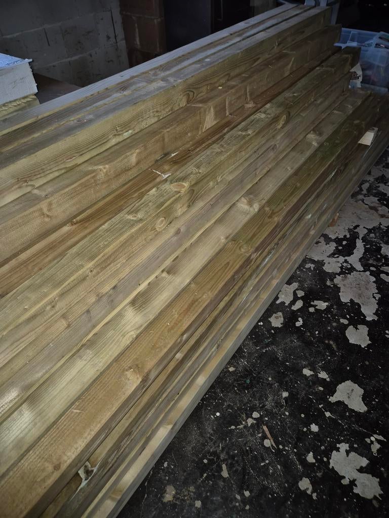 Geïmpregneerde palen 88x88 - 2.7m en 4m lang, Nieuw, Balk, Overige houtsoorten, Ophalen