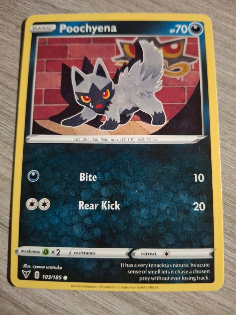 Poochyena Pokémon Kaart - 103/185 - Zo goed als nieuw, Ophalen of Verzenden, Zo goed als nieuw, Losse kaart