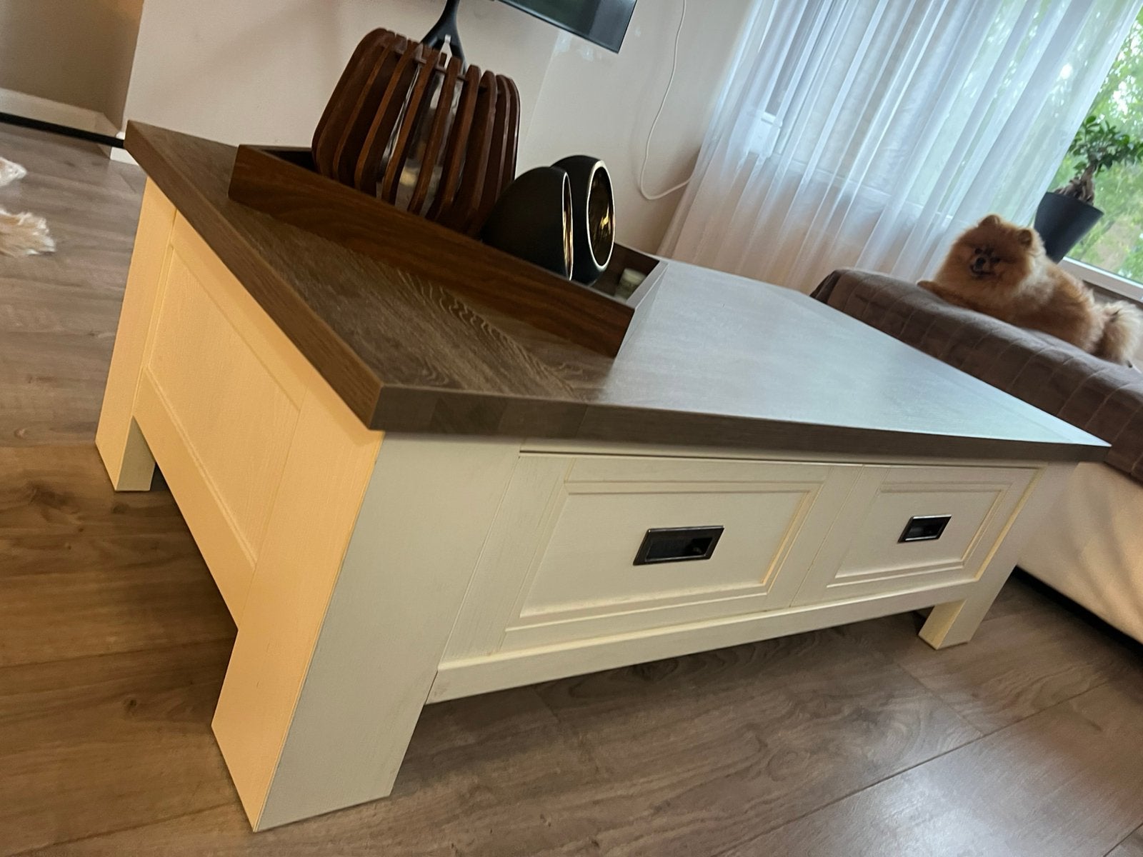 Salon + Eetkamer tafel set, Ophalen, Zo goed als nieuw, Rechthoekig, 50 tot 100 cm