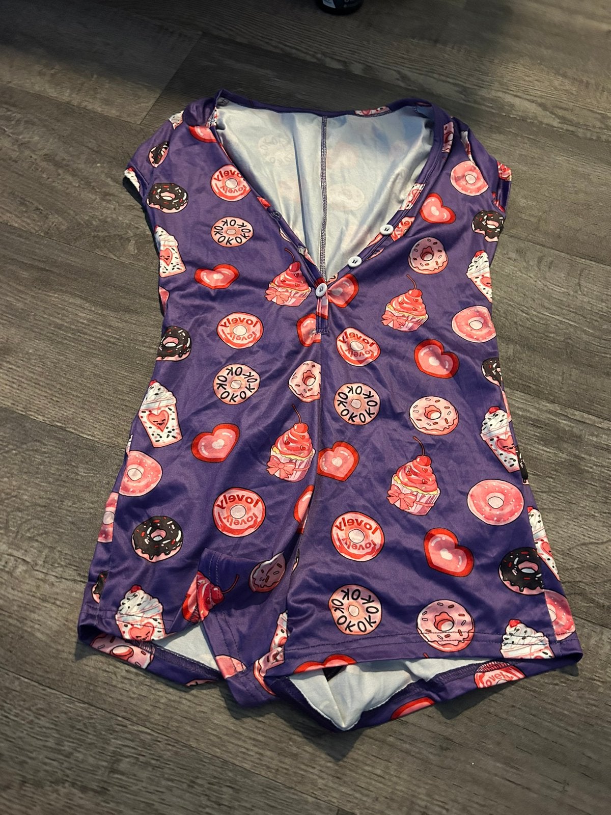 Donut pyjama paars, maat M, Kleding | Dames, Ophalen of Verzenden, Nieuw, Maat 38/40 (M)