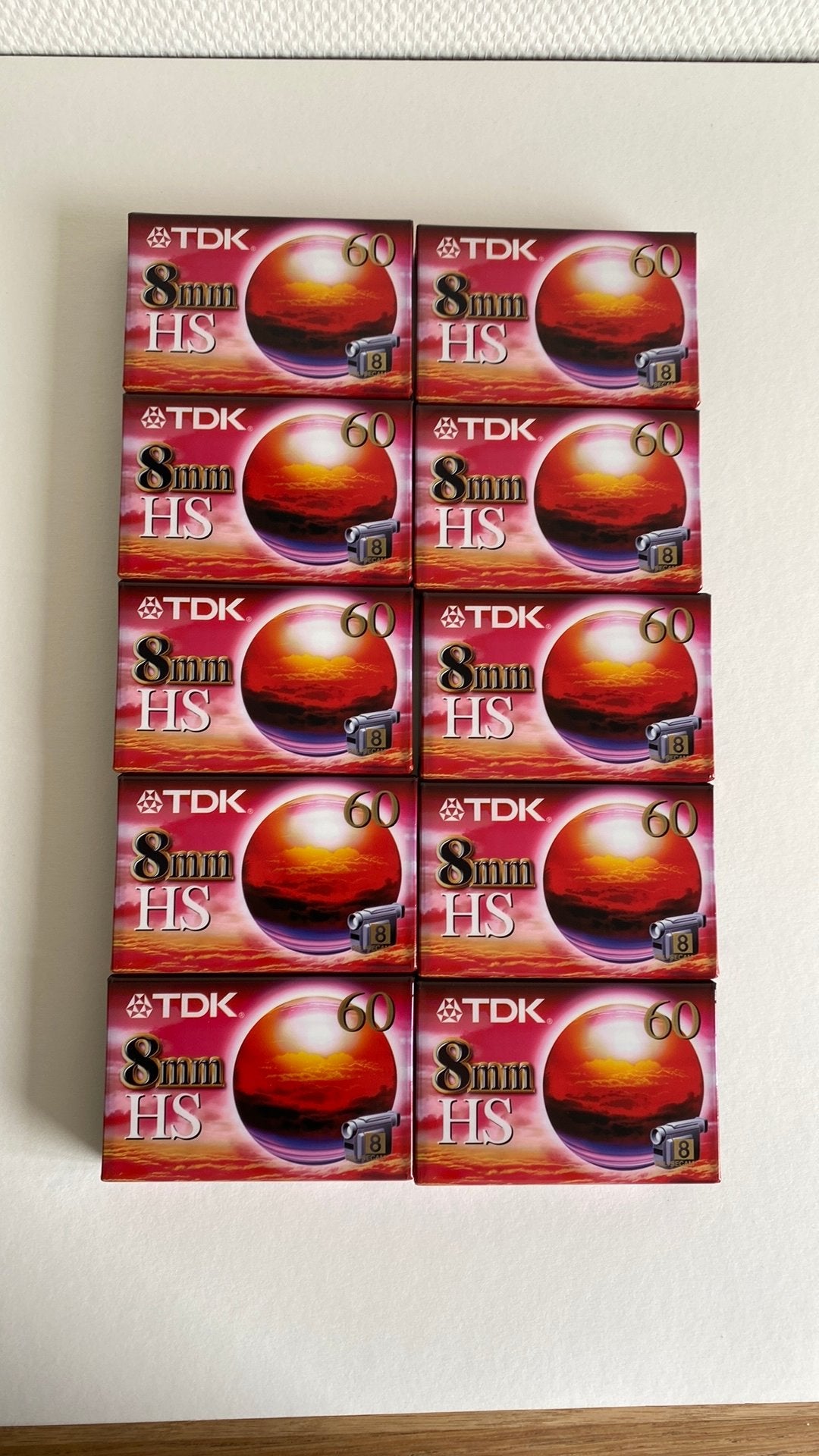 10 stuks TDK 8mm HS TAPES CASSETTES P5, 8mm, (Video)band, Verzenden, Huangwei 16/Tokyo/Japan