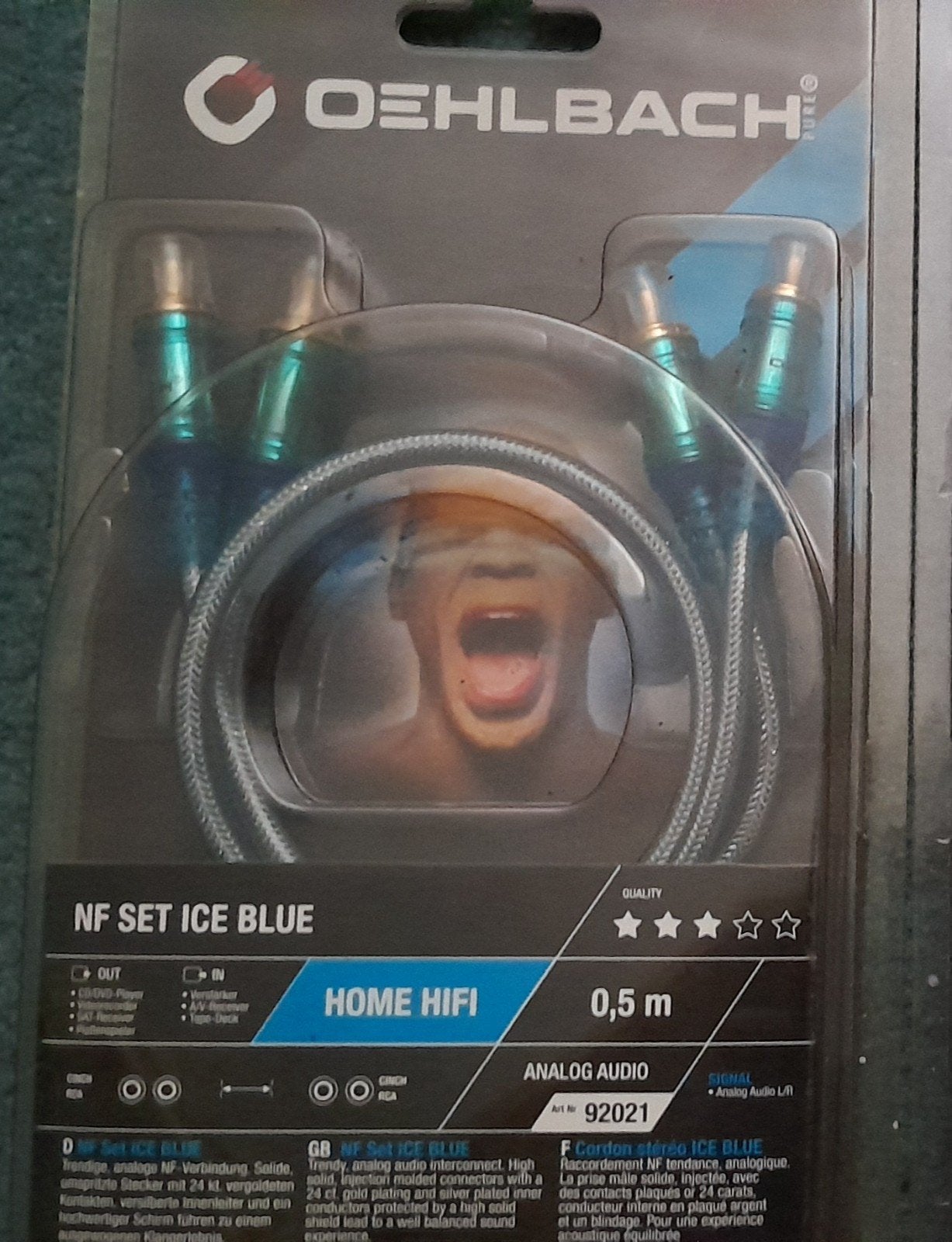 Oehlbach interlink NF ICE BLUE, Ophalen of Verzenden, Nieuw, Minder dan 2 meter