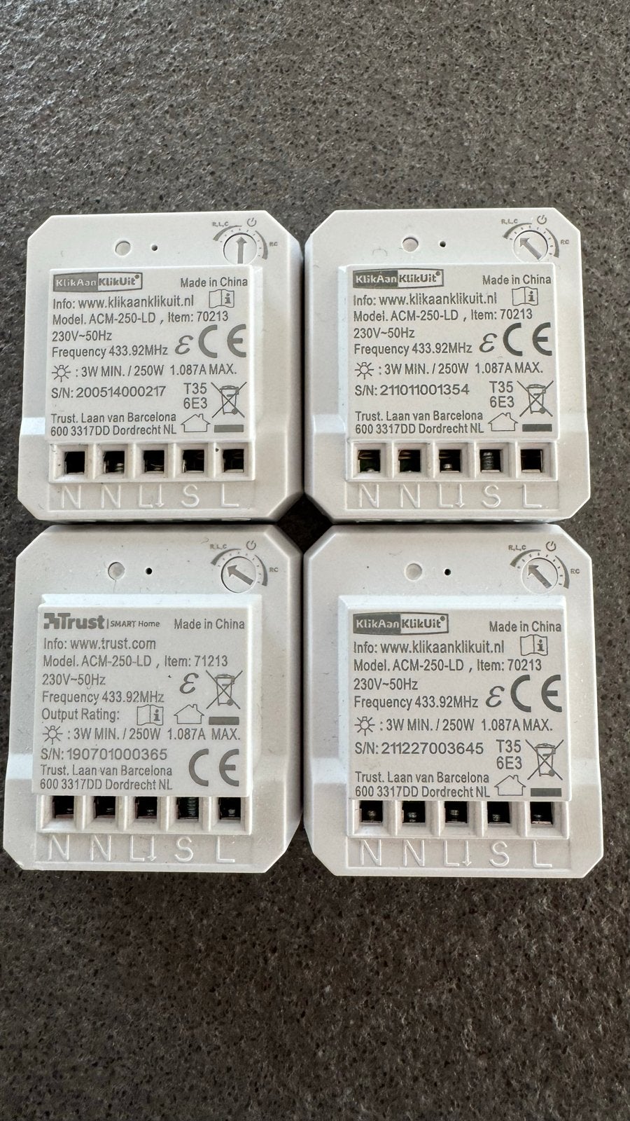 Kikaanklikuit ACM-250-LD Dimmers (4 stuks), Verzenden, Zo goed als nieuw, Overige merken, Dimmer