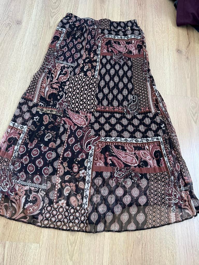 People of 2morrow zwart bruin dubbellaags midi rok s, Kleding | Dames, Zwart, Ophalen of Verzenden, Zo goed als nieuw, X