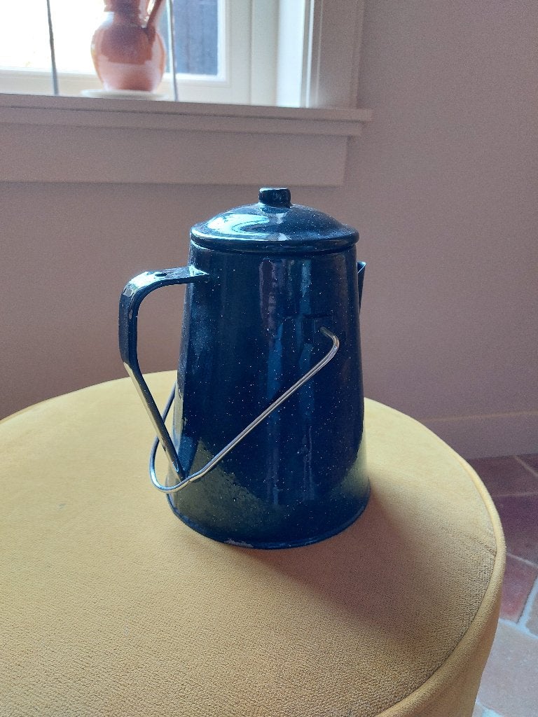 Perculator emaille, Ophalen of Verzenden, Zo goed als nieuw, Koffiemachine, Gemalen koffie