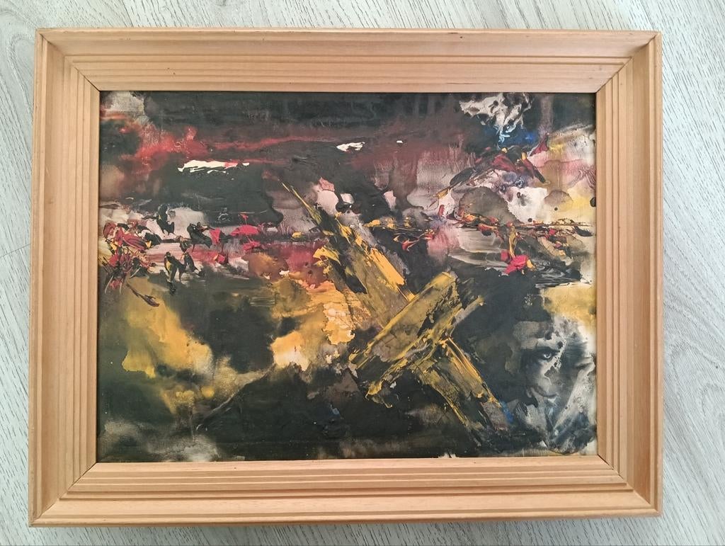 Teun Gijssen (1910-2003) - Abstracte Compositie, Antiek en Kunst, Kunst | Schilderijen | Klassiek, Ophalen of Verzenden