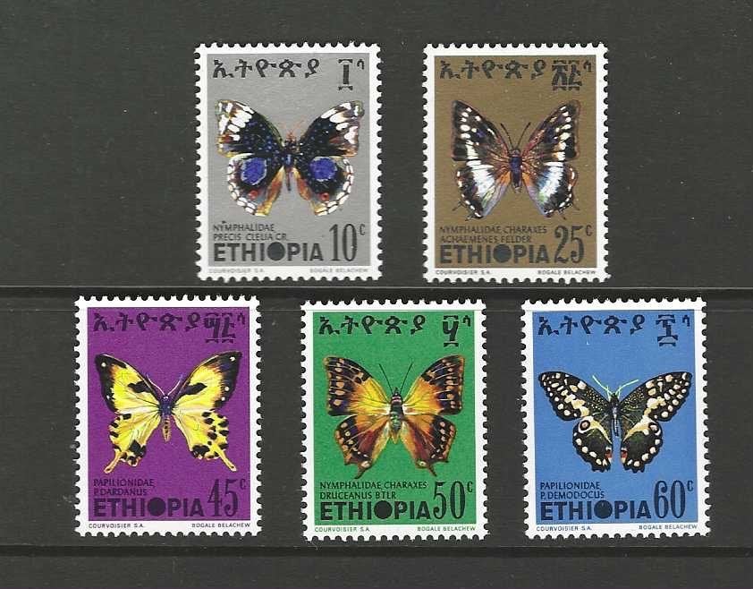 Ethiopië 806-810 insect vlinder 1975 serie postfris, Verzenden, Postfris, Dier of Natuur