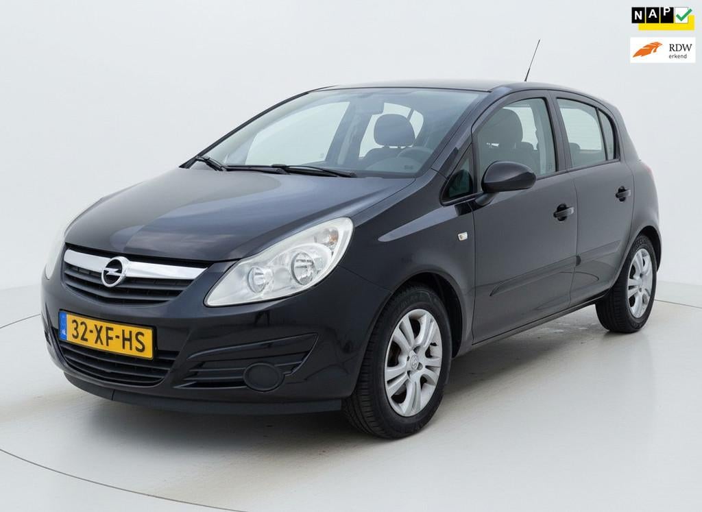 Opel Corsa 1.2-16V Business Airco|Cruise|Nieuw apk!, Voorwielaandrijving, Stof, Gebruikt, Zwart
