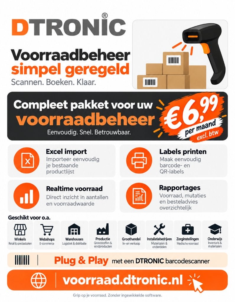 Voorraadbeheer pakket voor maar €6,99 per maand