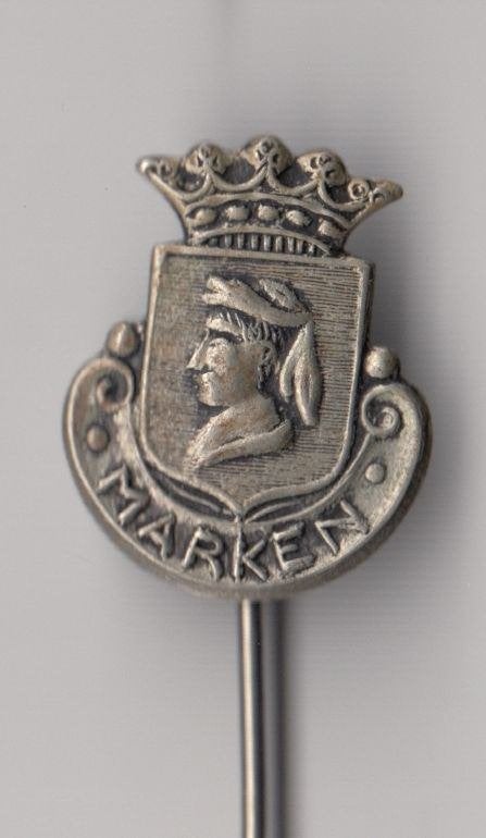 Marken Stadswapen speldje, Gebruikt, Niet vindbaar, Niet vindbaar, Speldje of Pin