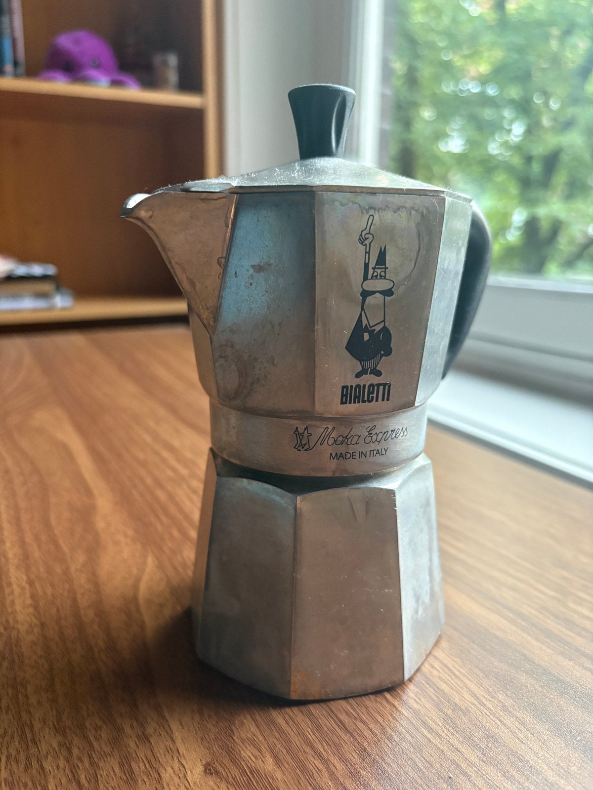 Vintage Bialetti Moka Express - Made in Italy - jaren '70/'8, Ophalen, Zilver, Metaal, Overige merken