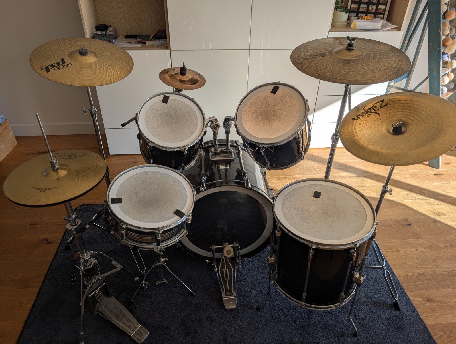 Pearl Export drumstel Compleet incl. 4 bekkens, Ophalen, Gebruikt, Pearl