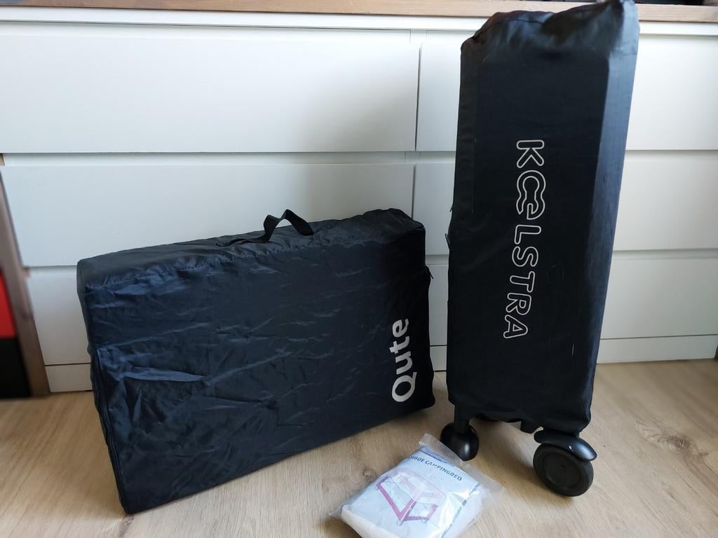 Koelstra camping bedje zwart met matras en klamboe, Ophalen, Zo goed als nieuw