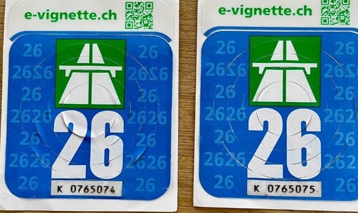 2x Zwitserland vignet, Twee personen