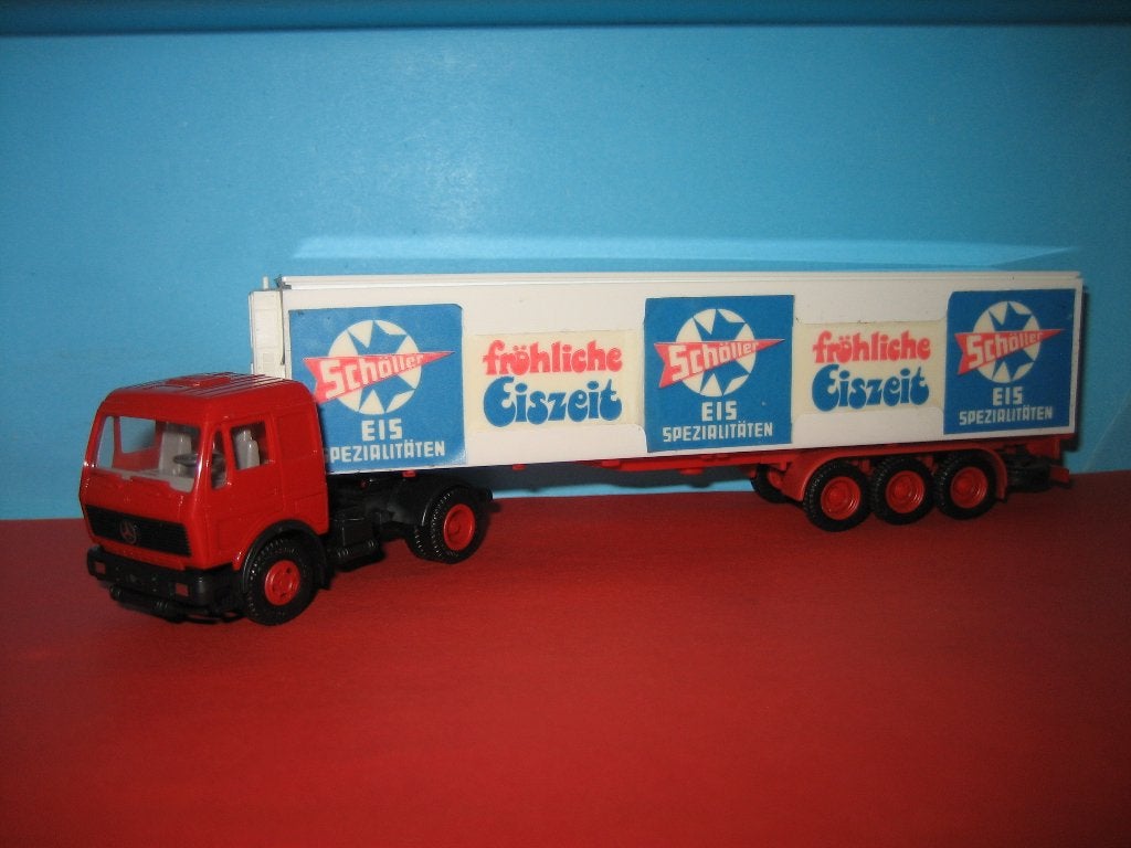 Scholler-Eis  MERCEDES met oplegger  wi/ro  Herpa, Ophalen of Verzenden, Zo goed als nieuw, Bus of Vrachtwagen, Herpa