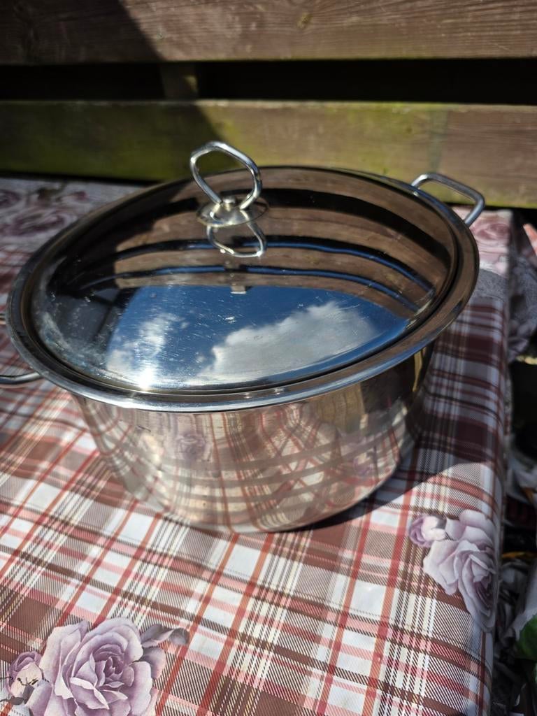 RVS kookpan met deksel, Huis en Inrichting, Keuken | Potten en Pannen, Ophalen of Verzenden