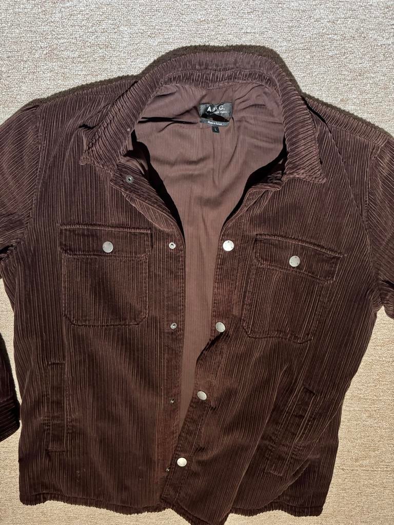 A.P.C. Bruin Corduroy Overhemdjas - Maat L, Ophalen of Verzenden, Zo goed als nieuw, Maat 52/54 (L), Bruin