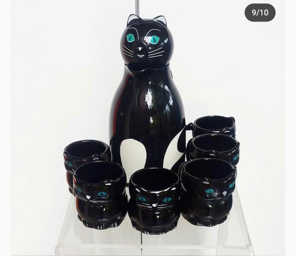 Thermos en mokken zwarte kat, Ophalen of Verzenden