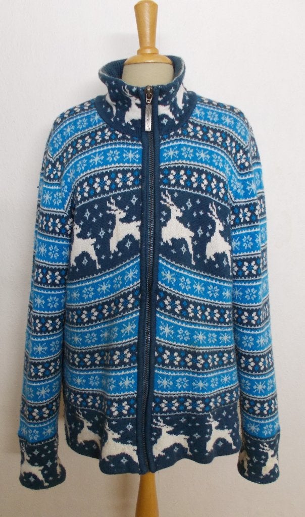 Noors/folklore windstopper print vest van Human Nature! XL, Verzenden, Zo goed als nieuw, Maat 46/48 (XL) of groter, Blauw
