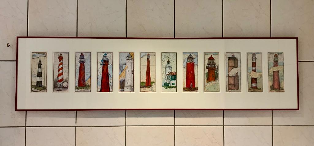 Lijst met vuurtorens, Ophalen, 125 cm of meer, Zo goed als nieuw, Schilderij