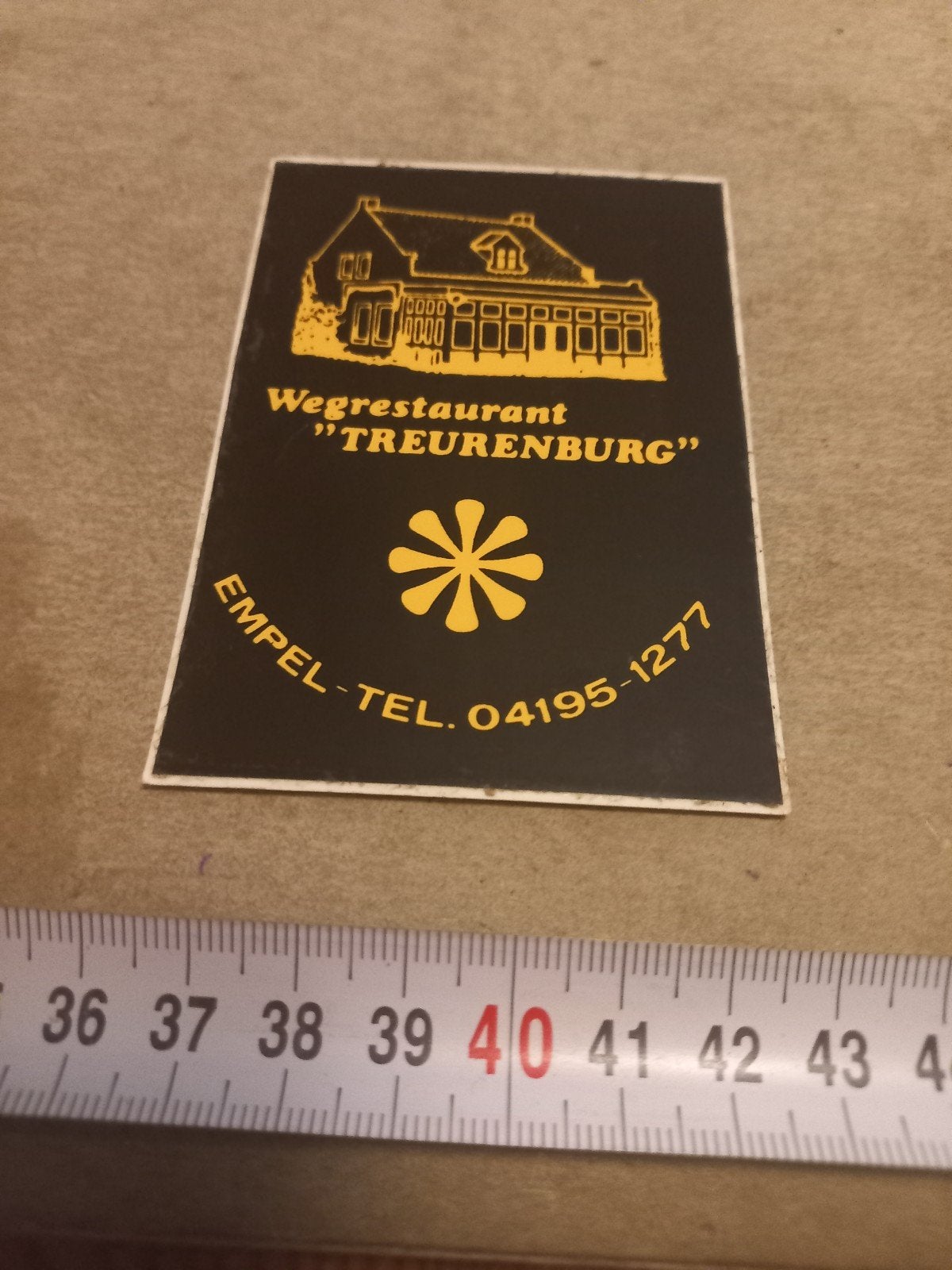 Vintage Sticker Wegrestaurant Treurenburg Empel, Verzamelen, Ophalen of Verzenden