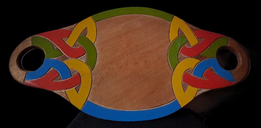 Marron Matimbu Suriname houtsnijwerk tembe dienblad, Hout, 50 cm, Handgemaakt, Ophalen of Verzenden