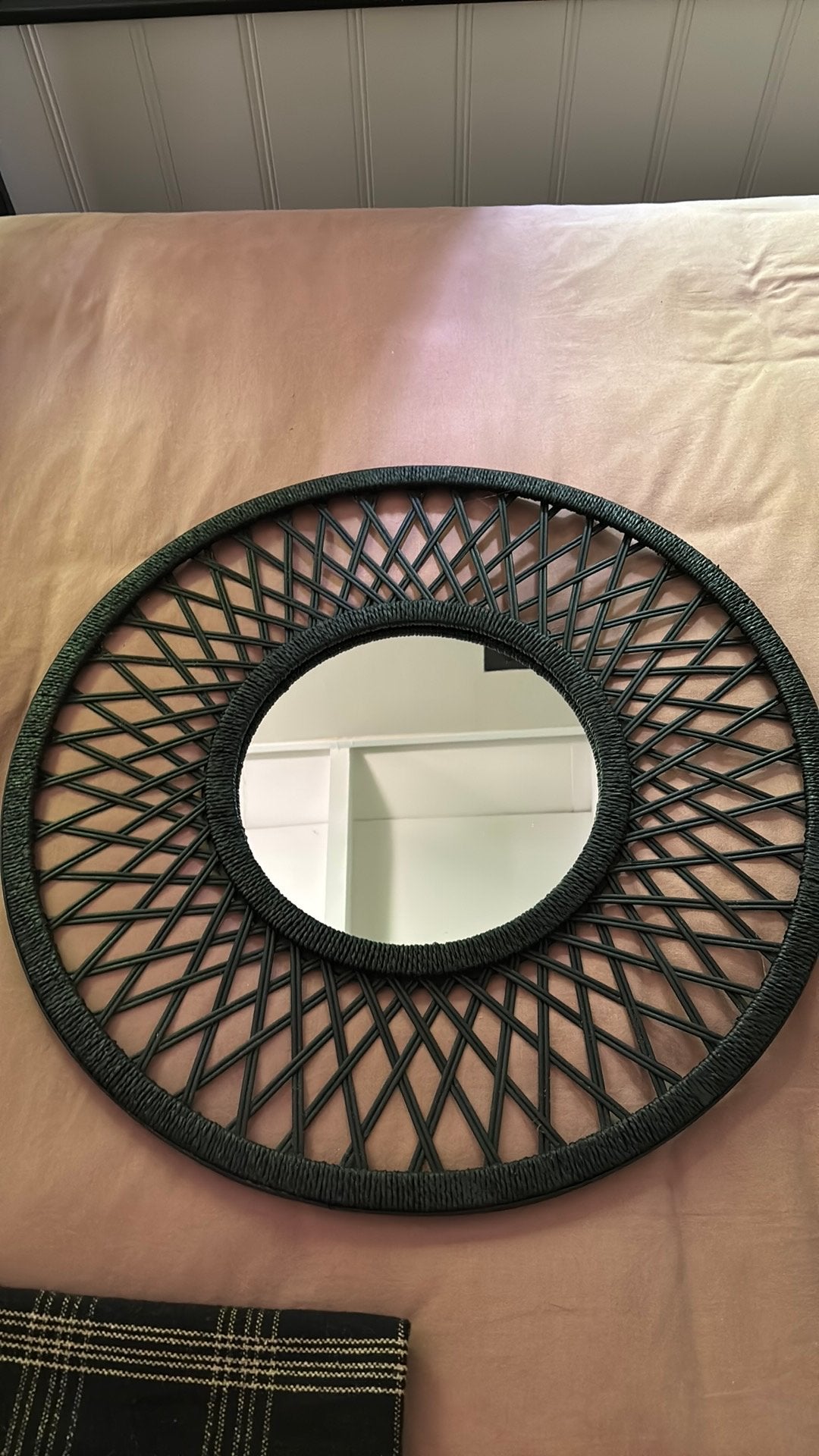 Grote zwarte spiegel nieuw diameter is 75 cm, Rond, Nieuw, Ophalen of Verzenden, 75 tot 100 cm