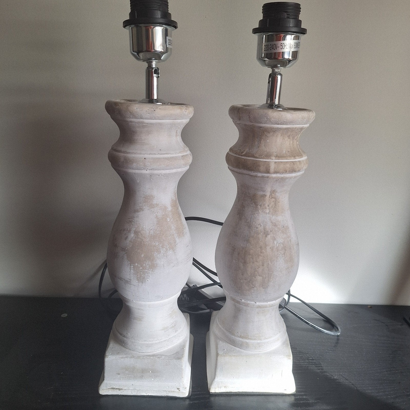 2 lampenvoeten beton, Huis en Inrichting, Lampen | Tafellampen, Ophalen, Met schakelaar, 45 cm, Schemerlamp