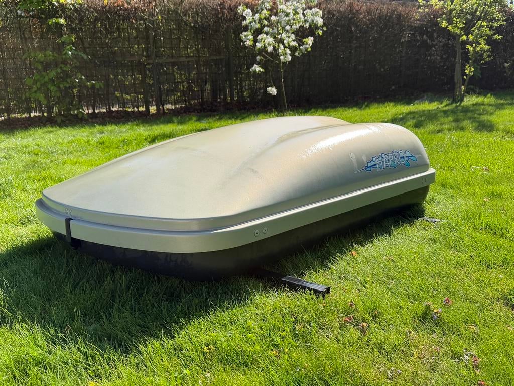 Te koop Hapro 500 ef dakkoffer incl universele dakdragers, Auto diversen, Dakkoffers, Gebruikt, Ophalen