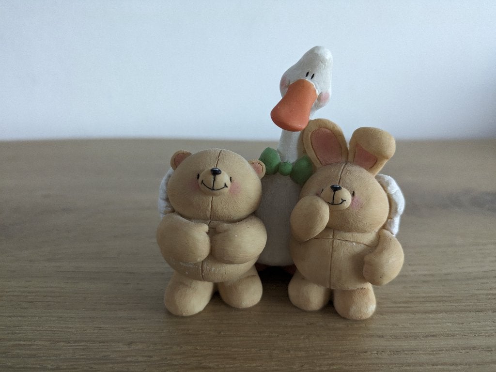 Forever Friends beeldje (2 beren knuffelen met gans), Verzamelen, Ophalen of Verzenden, Zo goed als nieuw, Beeldje, Forever Friends