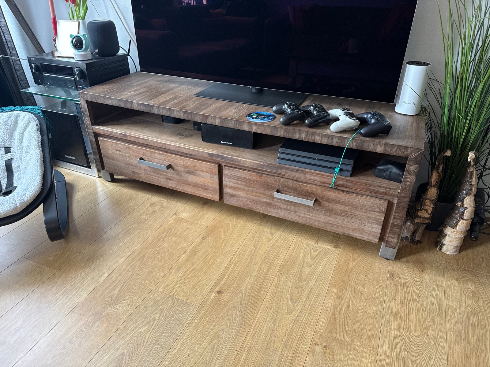 Landelijk tv meubel Henders & Hazel - 150x45x50 cm, Huis en Inrichting, Kasten | Televisiemeubels, Ophalen, Gebruikt, 150 tot 200 cm