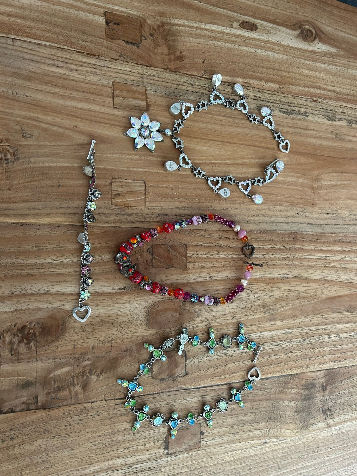 Dolce Luna Sieraden: 3 Colliers en 1 Armband Set, Overige materialen, Gebruikt, Overige kleuren, Ophalen of Verzenden