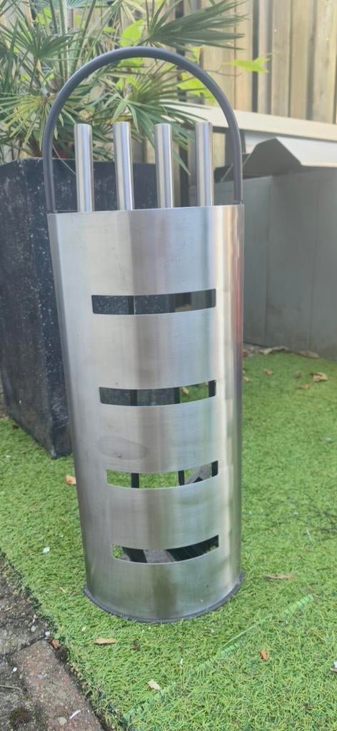 RVS Haardset met Gereedschap, Ophalen, Houthaard
