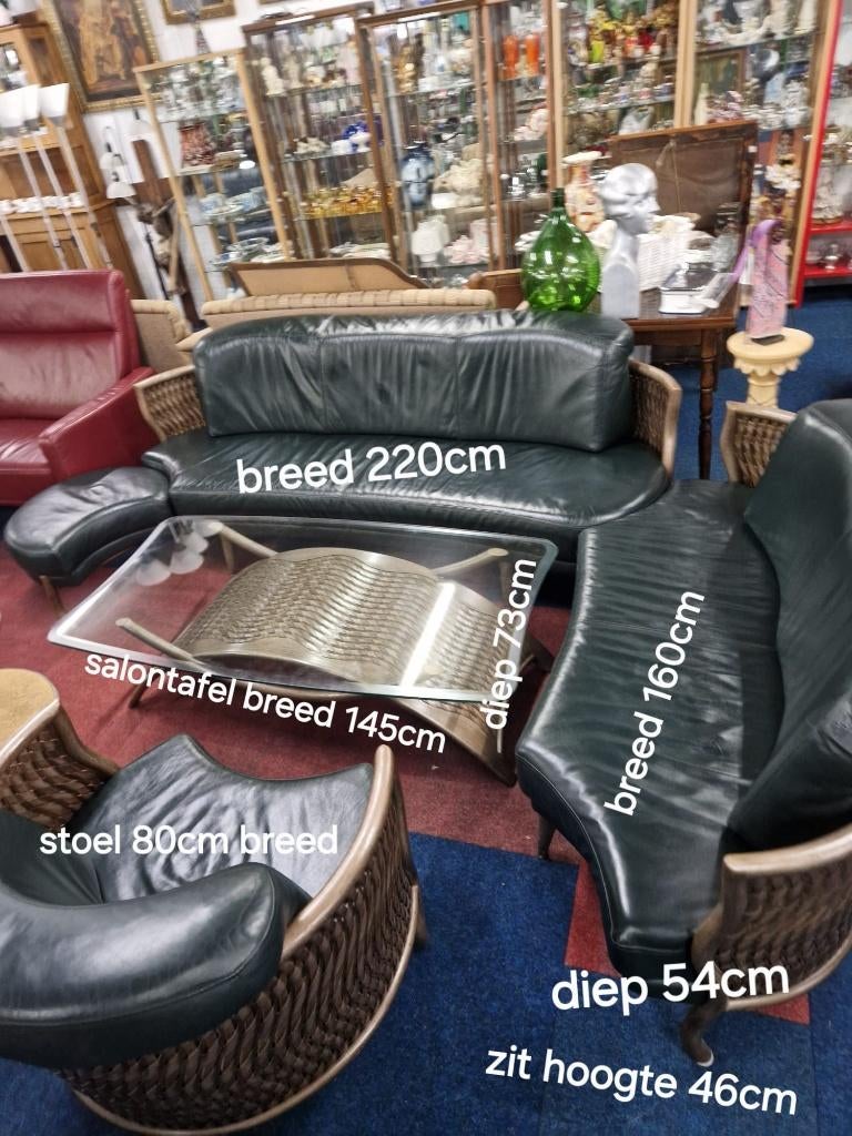 Design zithoek Flechtatelier Schütz met tafels, Ophalen, Zo goed als nieuw, Rechte bank, Minder dan 150 cm